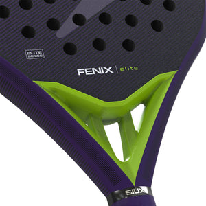 Detail van het groene hart van het Siux Fenix Elite 6 26 met de opdruk FENIX elite