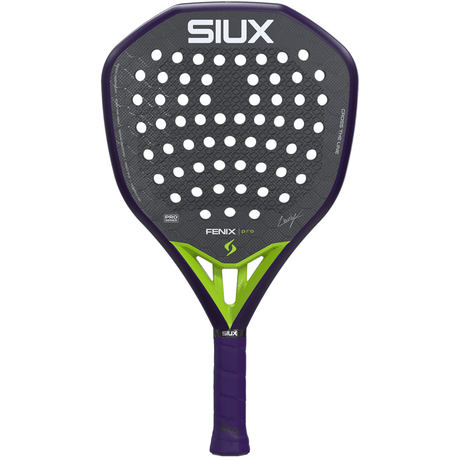 Siux Fenix Pro 26 padelracket in paars met limoengroen hart, vooraanzicht