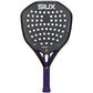 Siux Fenix Pro 26 padelracket in de zwarte uitvoering, vooraanzicht met paarse grip