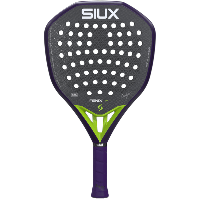 Siux Fenix Pro 26 padelracket in paars met limoengroen hart, vooraanzicht