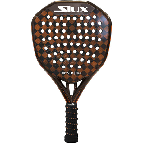 Siux Fenix Pro 5 padelracket in zwart met koperbruin, vooraanzicht