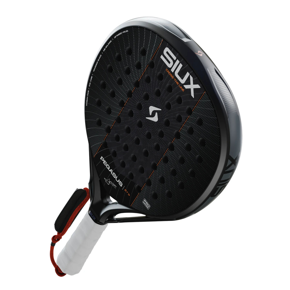 Siux Pegasus Pro 2027 Black padelracket, schuin aanzicht