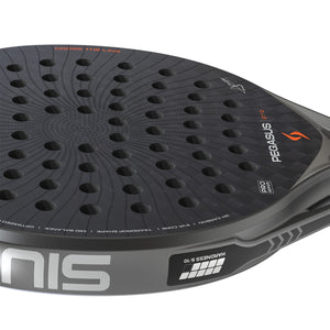Detail van het slagvlak van de Siux Pegasus Pro 26 Storm Grey met SIUX op de framerand