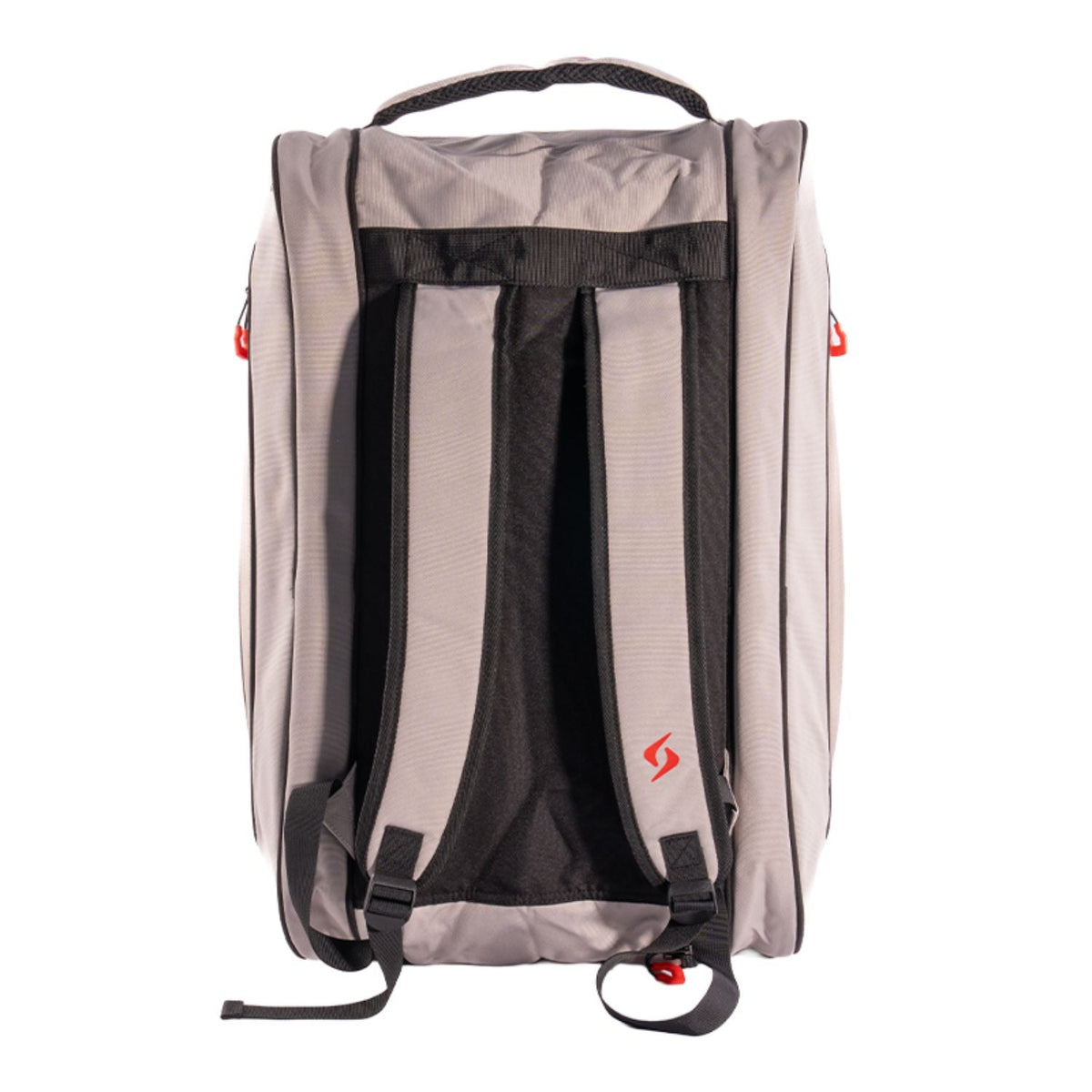 Achterzijde van de beige Siux Edge 2026 racketbag met gepolsterde banden en rugpand