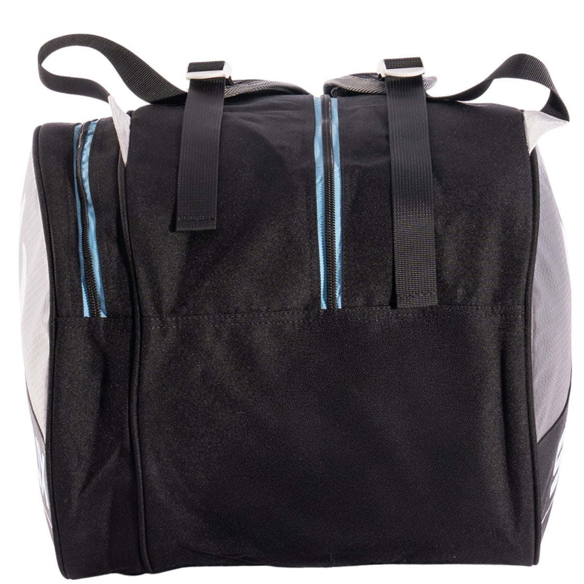 Unterseite der Siux Schlägertasche Pulse 2026 Blue mit blauen Reißverschlüssen