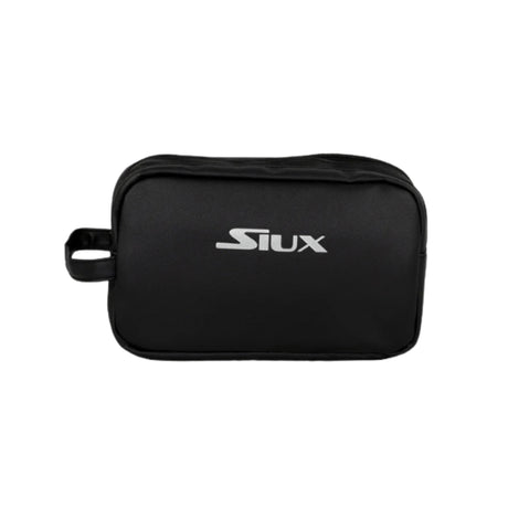 Siux The Knight toilettas in zwart met wit Siux logo en lus, vooraanzicht