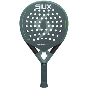 Siux Trilogy Elite 6 26 padelracket in saliegroen met wit SIUX-logo, vooraanzicht