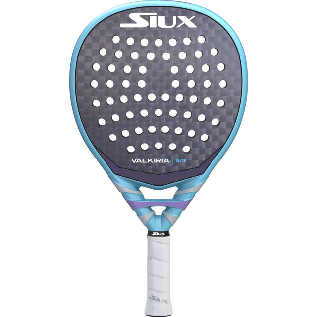 Siux Valkiria Elite dames padelracket in lichtblauw met grijs slagvlak, vooraanzicht