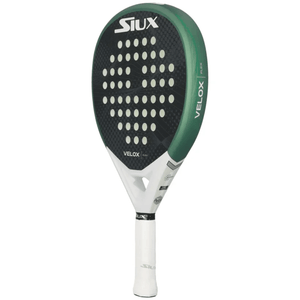 Siux Velox Flex Green padelracket licht gedraaid met witte steel en groene rand