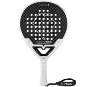Stiga Airy 2 padelracket in zwart met wit STIGA-logo en witte framerand, vooraanzicht