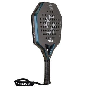 Stiga Cybershape 18K Hard Adam Edt schuin achteraanzicht in grijs met blauw