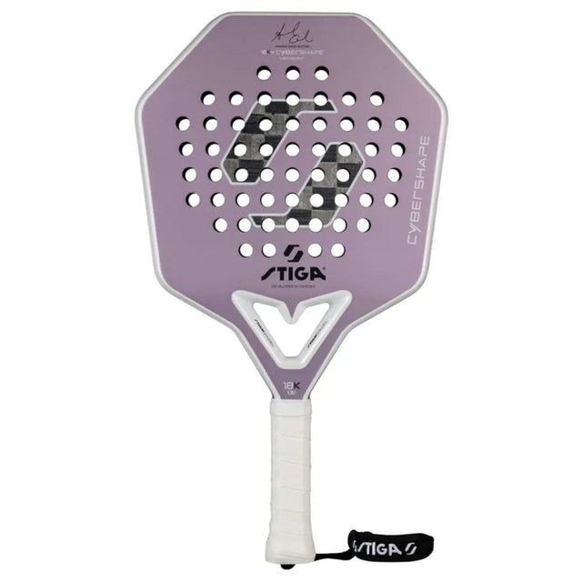 Stiga Cybershape 18K LW Amanda Girdo Edt dames padelracket in lila, vooraanzicht