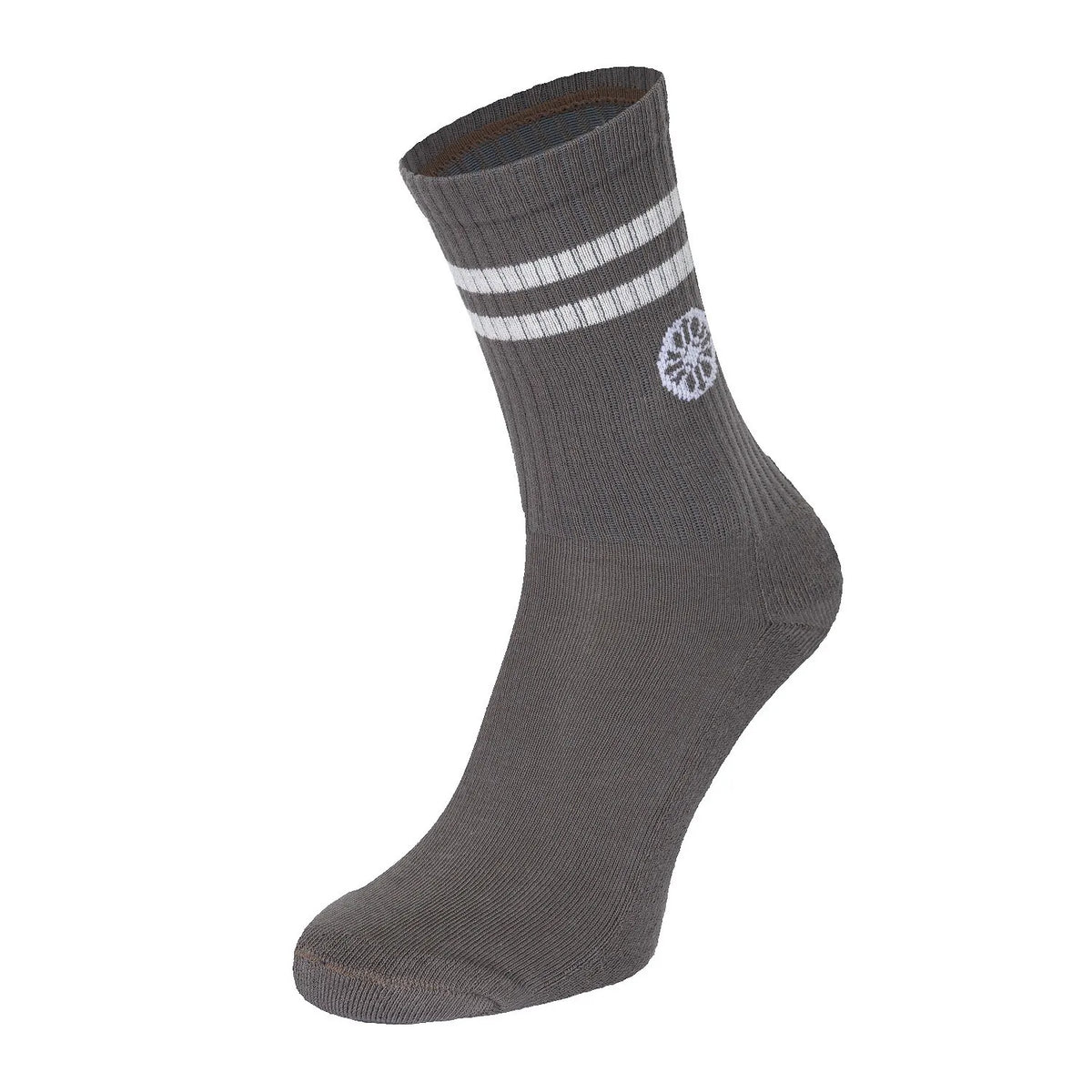 The Indian Maharadja Striped Crew Sock Walnut zijkant