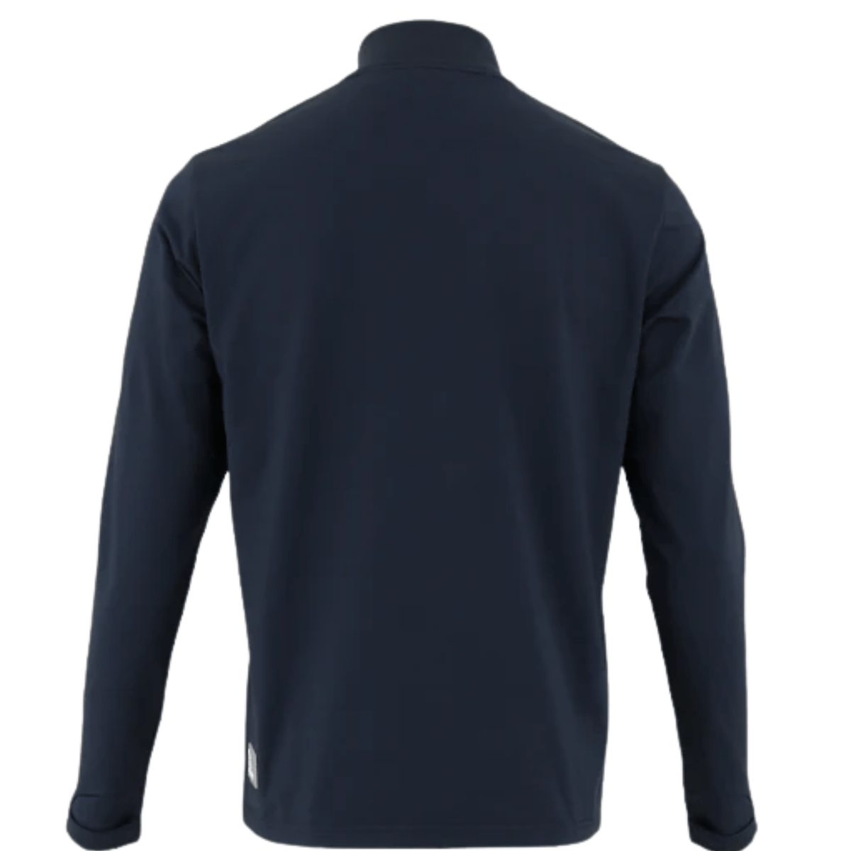 Achterzijde van de donkerblauwe Indian Maharadja Baroda Chevron sweater met kraag