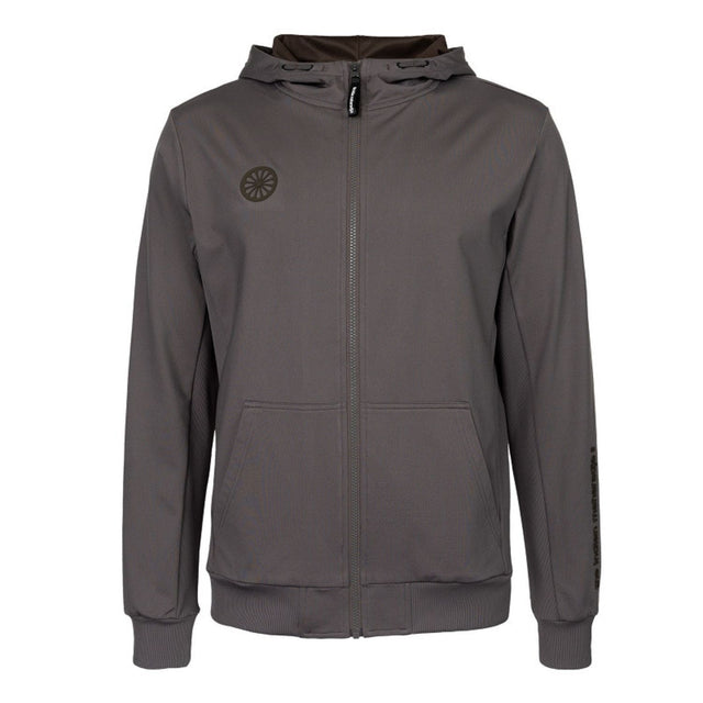 Indian Maharadja Men Hooded Jacket Walnut, grijsbruin capuchonjack met rits, vooraanzicht