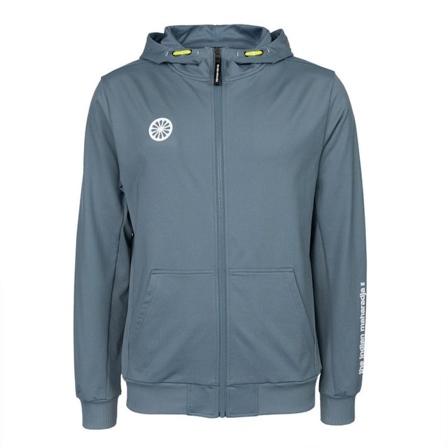 Indian Maharadja Men Hooded Jacket Misty Grey, grijsblauw capuchonjack met rits, vooraanzicht