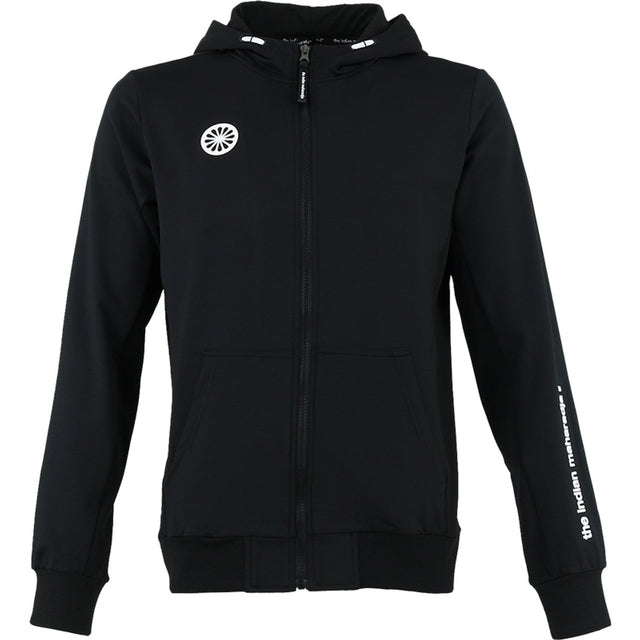 Indian Maharadja Men Hooded Jacket Black, zwart capuchonjack met borstlogo, vooraanzicht