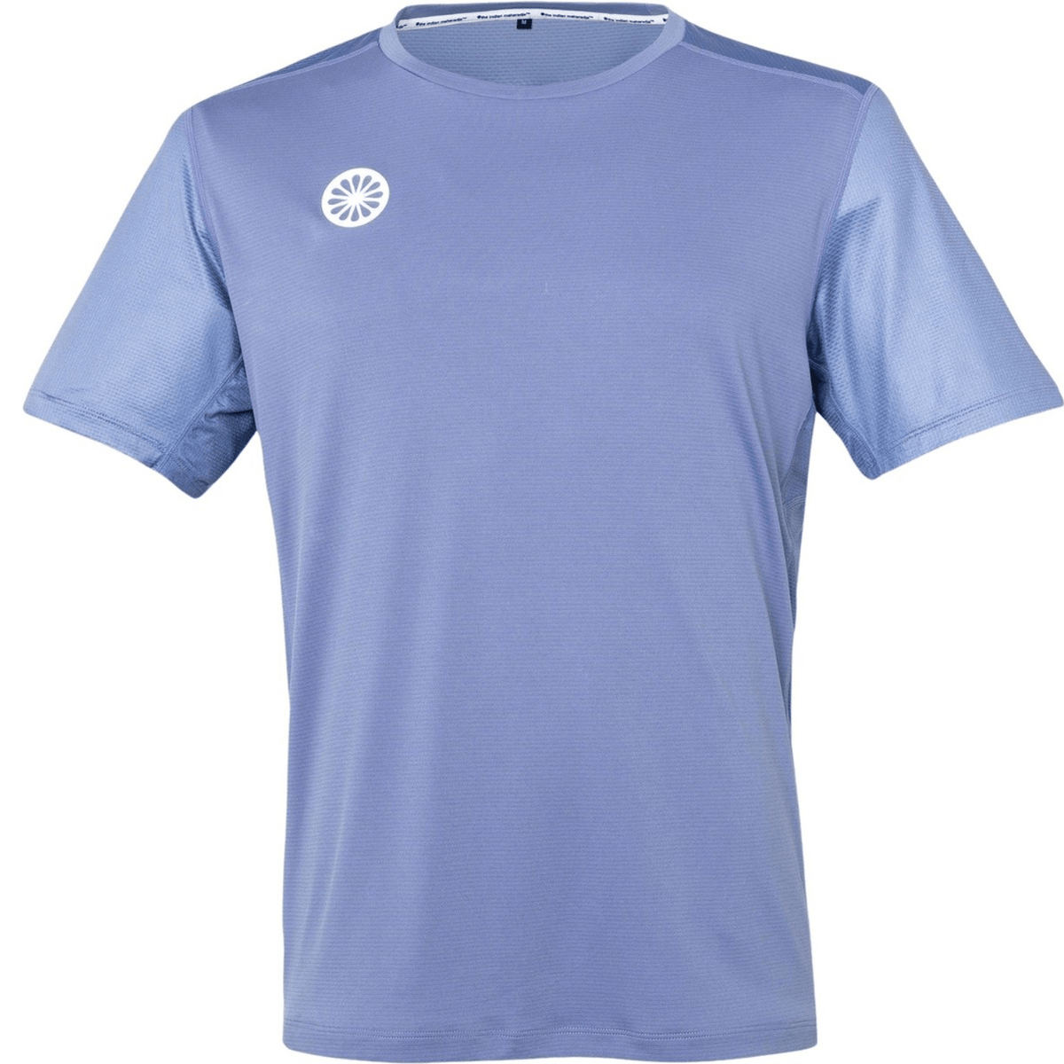Vooraanzicht van het lavendelblauwe Indian Maharadja Kadiri herenshirt met wit logo op de borst