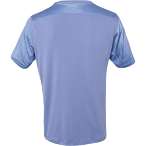 Achteraanzicht van het lavendelblauwe Kadiri herenshirt van Indian Maharadja met ronde halslijn