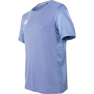 Zijaanzicht van het lavendelblauwe Indian Maharadja Kadiri herenshirt met korte mouwen