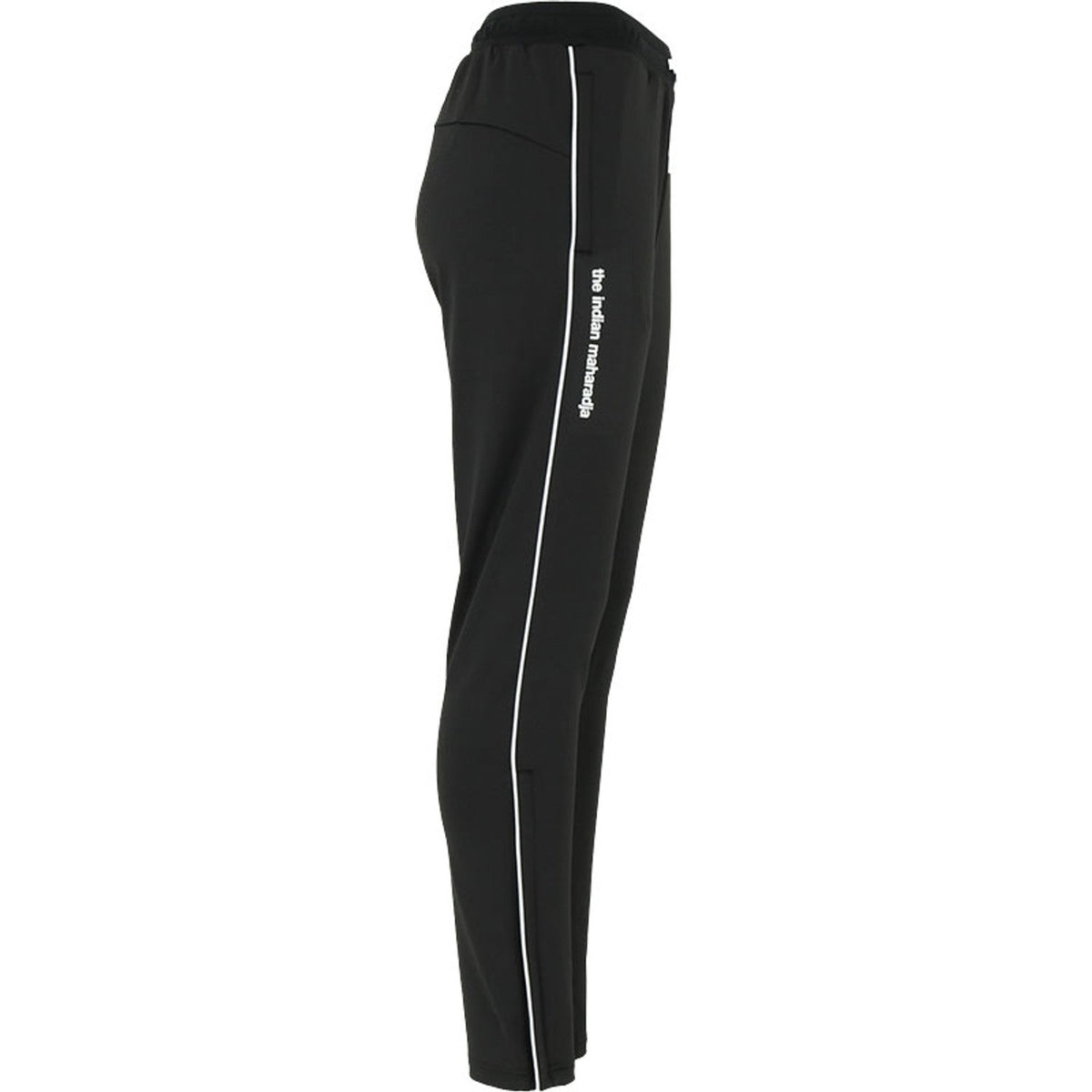 Zijaanzicht van de zwarte Indian Maharadja Baroda Chevron trainingsbroek