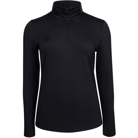 Indian Maharadja Performance halfzip voor dames in zwart, vooraanzicht