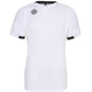 Vooraanzicht van het witte Indian Maharadja Tech Tee jongensshirt met zwarte kraag en logo