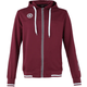 Vooraanzicht van het bordeauxrode Tech Hooded vest van Indian Maharadja met rits en capuchon