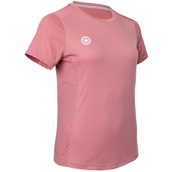 Roze Indian Maharadja Agility T-shirt schuin van voren met logo op de borst
