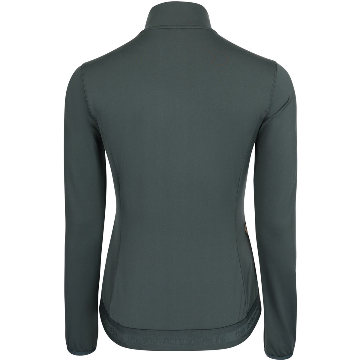 Achterzijde van het grijsgroene Indian Maharadja Performance vest voor dames