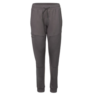 Indian Maharadja Cargo broek voor dames in grijsbruin, vooraanzicht met trekkoord in de taille
