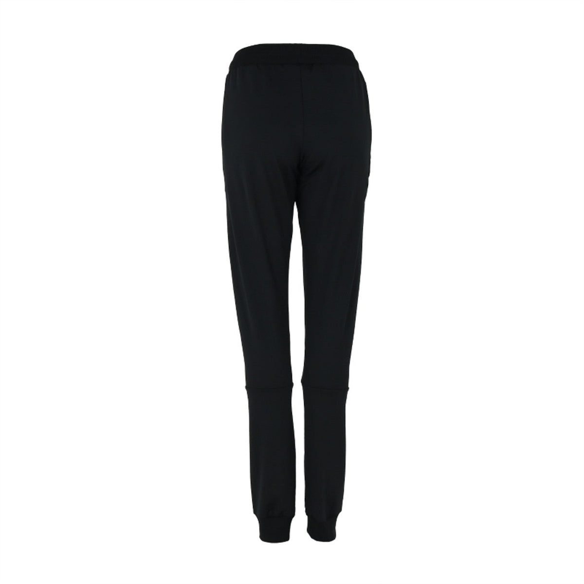 Zwarte Indian Maharadja Cargo broek voor dames, achteraanzicht met elastische enkelboorden