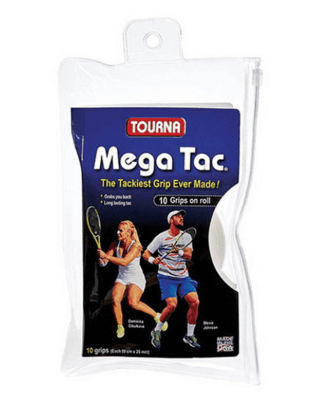 Tourna overgrips Mega Tac Wit (10 stuks) - 