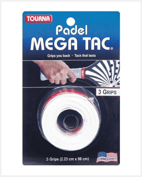 Tourna overgrips Mega Tac Wit (3 stuks) - 