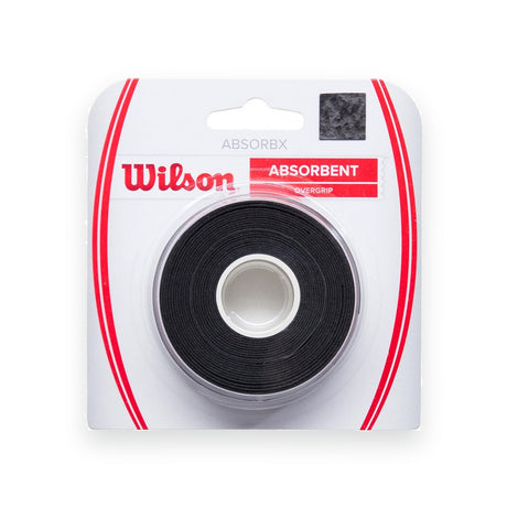 Wilson AbsorbX Overgrip Black, verpakking met drie overgrips