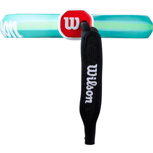 Turquoise Wilson Blade LS V4 met zwarte Wilson-polsband