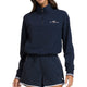 Wilson Davenport sweater met halve rits in donkerblauw, vooraanzicht gedragen