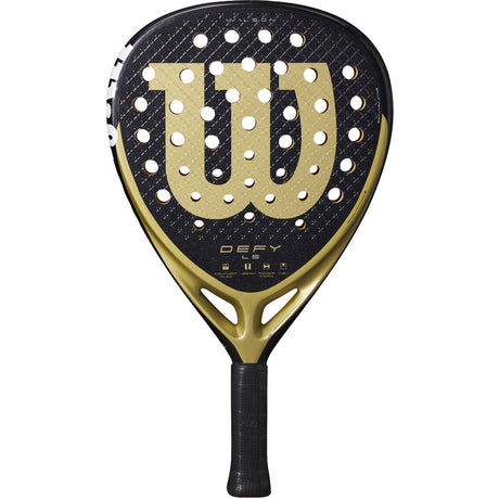 Wilson Defy LS V1 padelracket in zwart met goud, vooraanzicht
