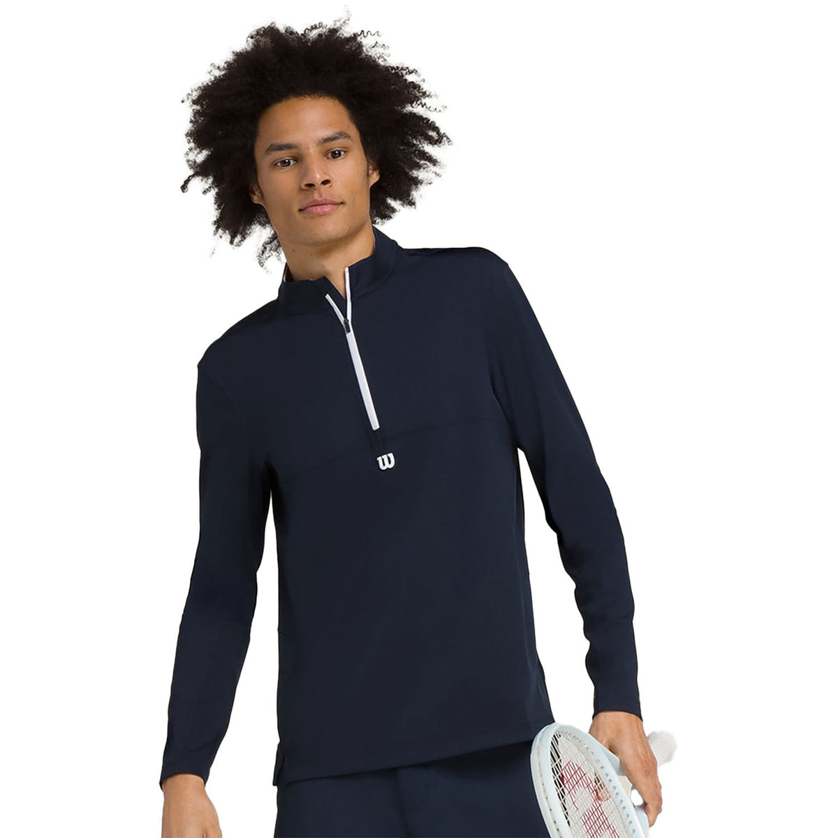 Wilson Elevate trainingstrui met halve rits in donkerblauw, model met racket