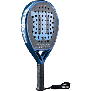 Wilson Endure Pro V1 schuin vooraanzicht, ronde vorm in donkerblauw met grijs