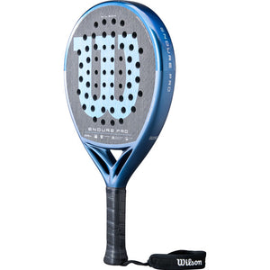 Achterzijde van het Wilson Endure Pro V1 padelracket in blauw met grijs slagvlak