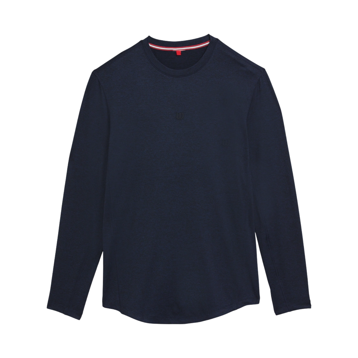 Wilson Everyday Performance longsleeve voor heren in donkerblauw, plat vooraanzicht met ronde hals