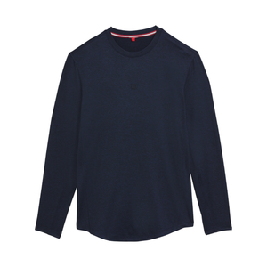 Wilson Everyday Performance longsleeve voor heren in donkerblauw, plat vooraanzicht met ronde hals