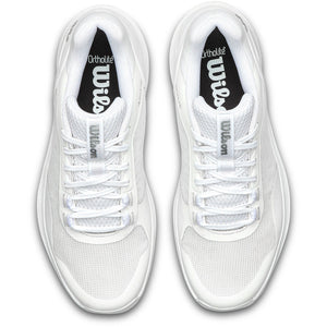 Bovenaanzicht van een paar Wilson Hurakn Pro V2 W 26 White/White/Silver met witte veters