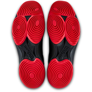 Buitenzolen van de Wilson Hurakn Pro V2 Black/Red met rode draaivlakken