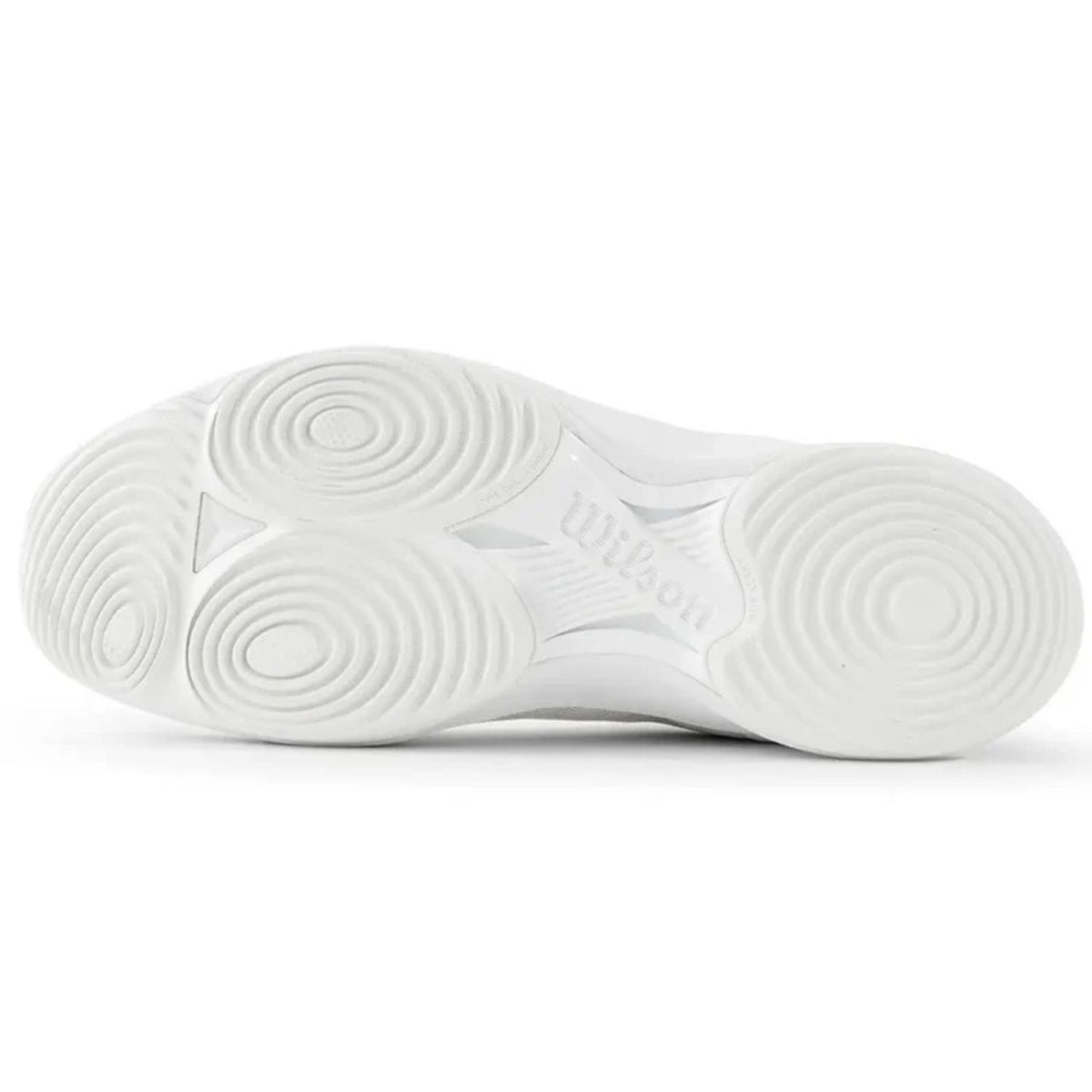 Witte zool van de Wilson Hurakn Pro V2 met ronde draaivlakken