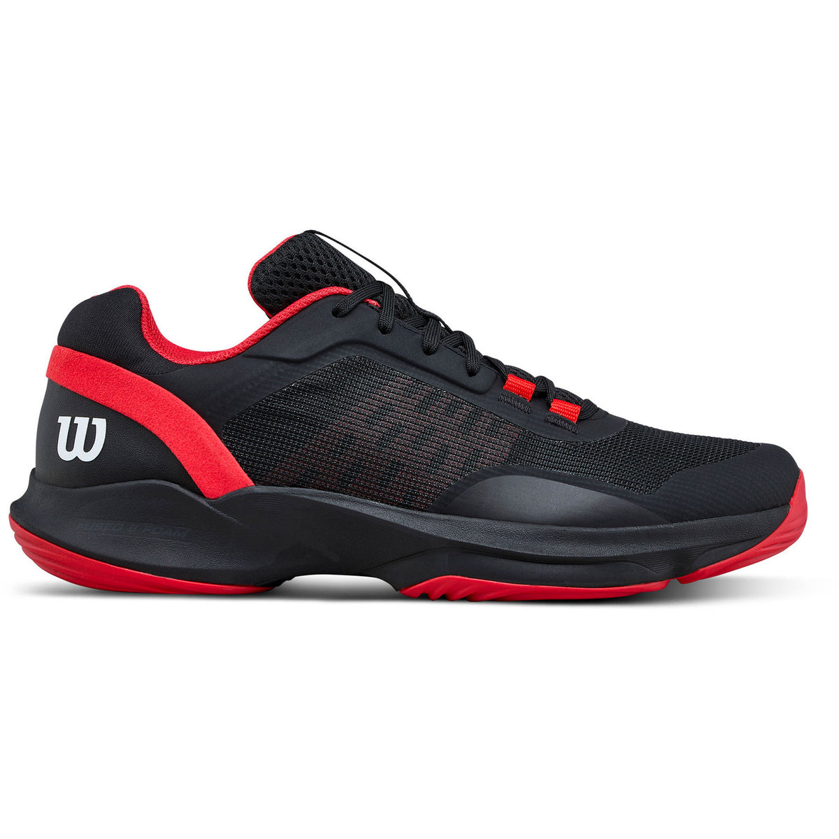 Wilson Hurakn Pro V2 in zwart met rood, zijaanzicht buitenkant