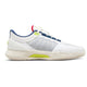 Wilson Intrigue Tour in wit met blauw en neongeel, zijaanzicht buitenkant