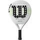 Wilson Optix padelracket in wit met zwart logo, vooraanzicht