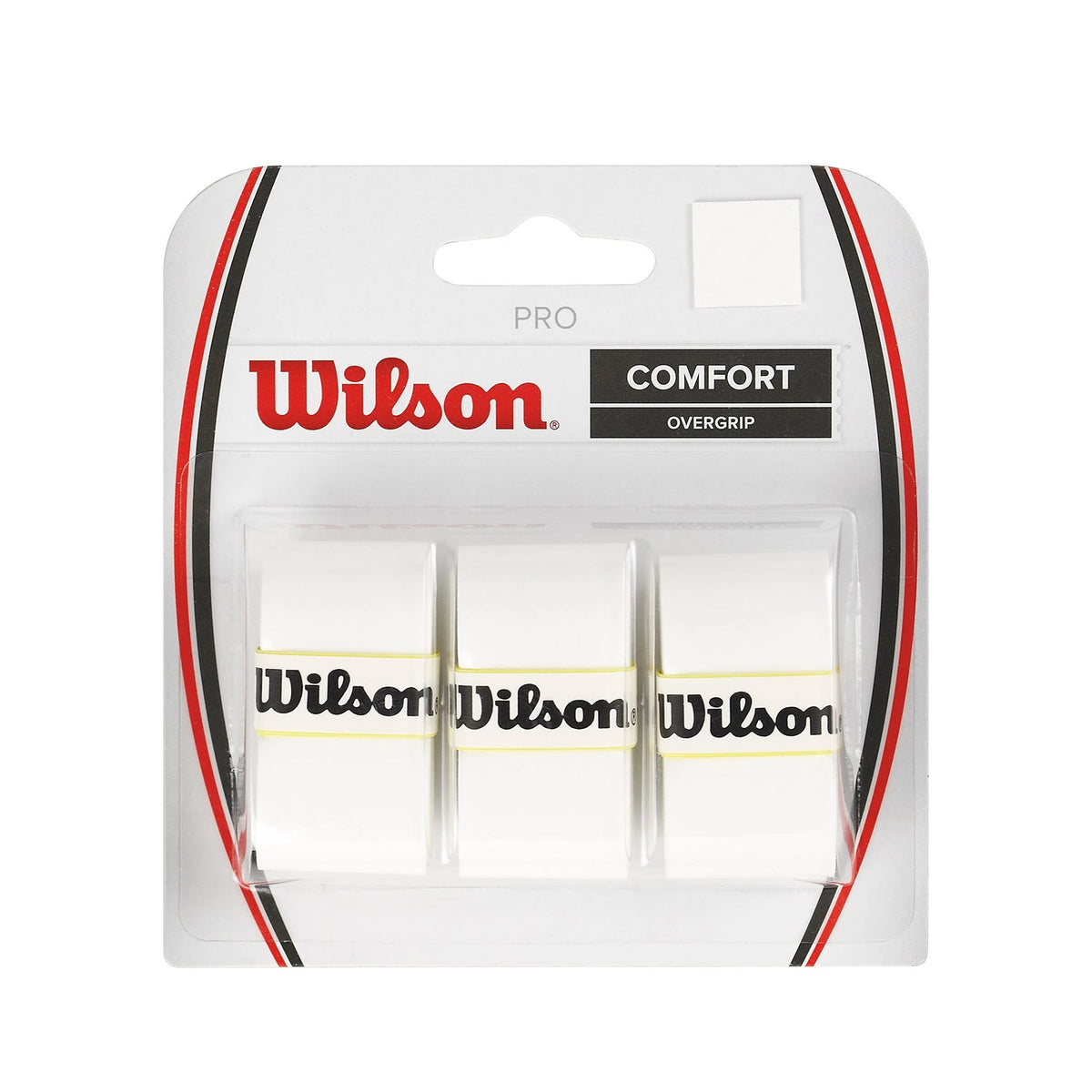 Wilson Pro Overgrips White, verpakking met drie witte overgrips